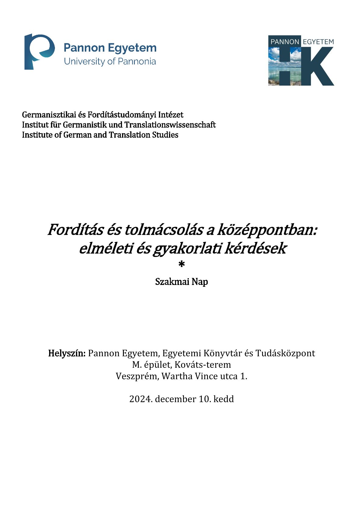 Szakmai Nap - 2024. december 10.